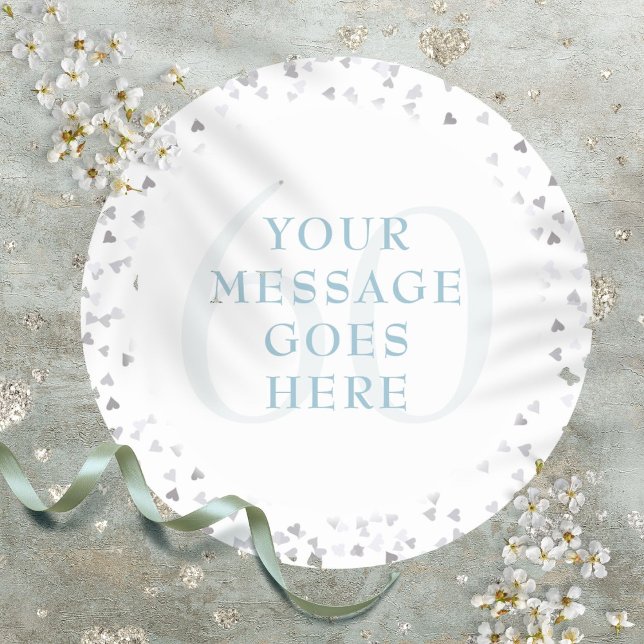 Adesivo 60º aniversário do Hearts Confetti (60th Anniversary Hearts Confetti Classic Round Sticker)