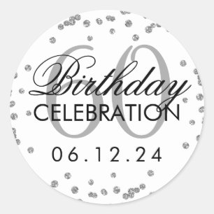 Adesivo 60º aniversário Faux Glitter Confetti