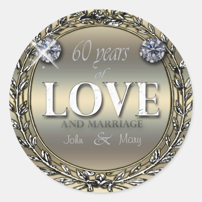 Adesivo 60 anos de amor (Frente)
