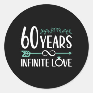 Adesivo 60 Anos De Amor Infinito 60.º Aniversário De Casam