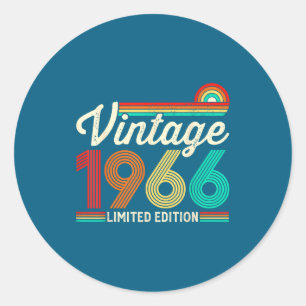 Adesivo 60 Anos de Idade Vintage 1966