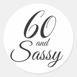 Adesivo 60 e aniversário da tipografia Sassy de   60th