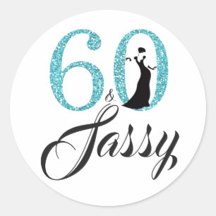 Adesivo 60 e aniversário da tipografia Sassy de 60th
