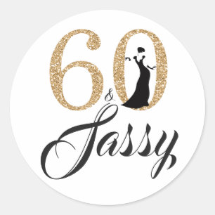 Adesivo 60 e aniversário da tipografia Sassy de   60th