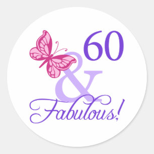 Adesivo 60 e aniversário fabuloso