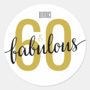 Adesivo 60 e Fabuloso 60º Aniversário