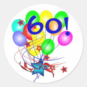 Adesivo 60! Ou todo o aniversário da idade Balloons em