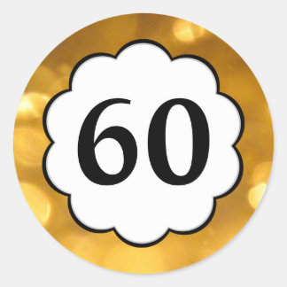 Adesivo 60 - Ouro Numbers Sticker