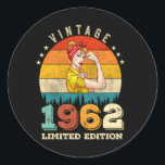 Adesivo 60 Year Old Women Bday 1962 Vintage 60th Birthday<br><div class="desc">Birthday Design For anyone who's horoscope say difficult & Stubborn But totally worth.Wear it with pride at work,  school gym perfect to pair with shorts,  leggings or jeans for a casual yet trendy Look</div>