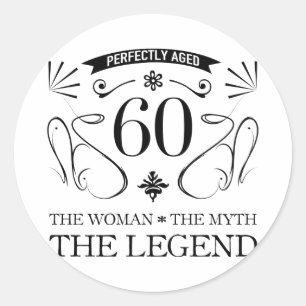 Adesivo 60th Aniversário para mulheres