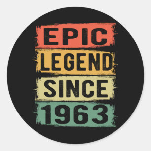 Adesivo 62 Anos De Idade Dia 1963 Legenda Epic 62º Anivers
