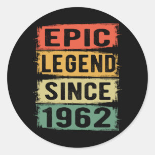 Adesivo 63 Anos De Idade Dia 1962 Legenda Epic 63º Anivers