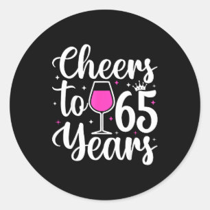 Adesivo 65 Anos de Idade Festa de Aniversário de 65 anos H