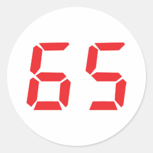 Adesivo 65 número digital do despertador de sessenta e