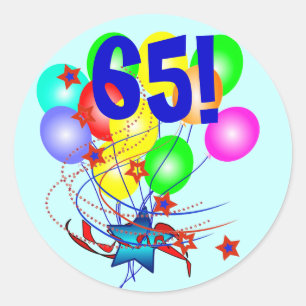 Adesivo 65! Ou todo o aniversário da idade Balloons em