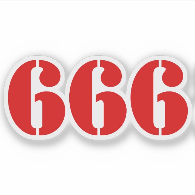 Adesivo 666 (vermelho) (Frente)
