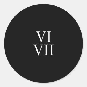 Adesivo 67 Algarismos Romanos Vi Vii Divertido Seis Sete M