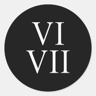 Adesivo 67 Algarismos Romanos Vi Vii Divertido Seis Sete M