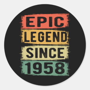 Adesivo 67 Anos De Idade Dia 1958 Legenda Epic 67º Anivers