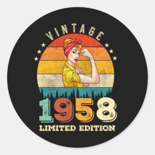 Adesivo 67 anos Idade, Dia 1958 Vintage 67º aniversário Mu