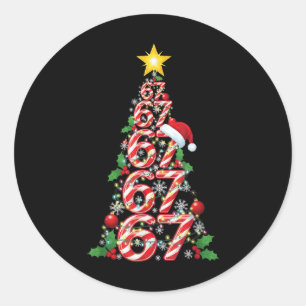Adesivo 67 Árvore de Natal Cane Candy Feriado Seis Sete Me