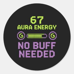 Adesivo 67 Aura Energy Sem Buff Necessário Retro Pixel Gam