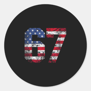 Adesivo 67 Bandeira Americana Meme Engraçado Six Seven Ger