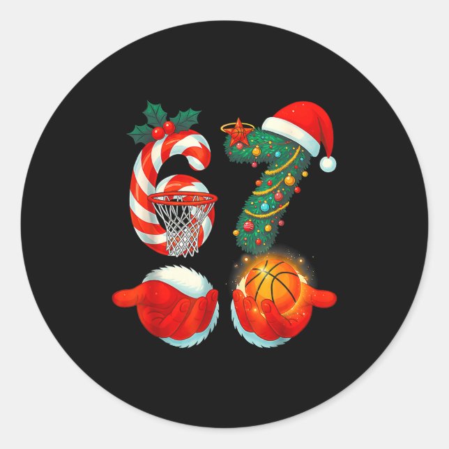 Adesivo 67 Basketball Santa Six Seven Meme Christmas Srt M (Frente)