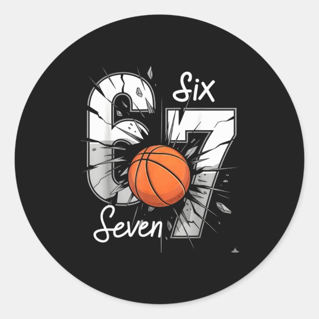 Adesivo 67 Basketball Six Seven 6 7 Meme 67  (Frente)