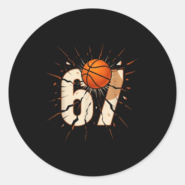 Adesivo 67 Brainrot Youth Basketball Drip - Funny Kids 67  (Frente)