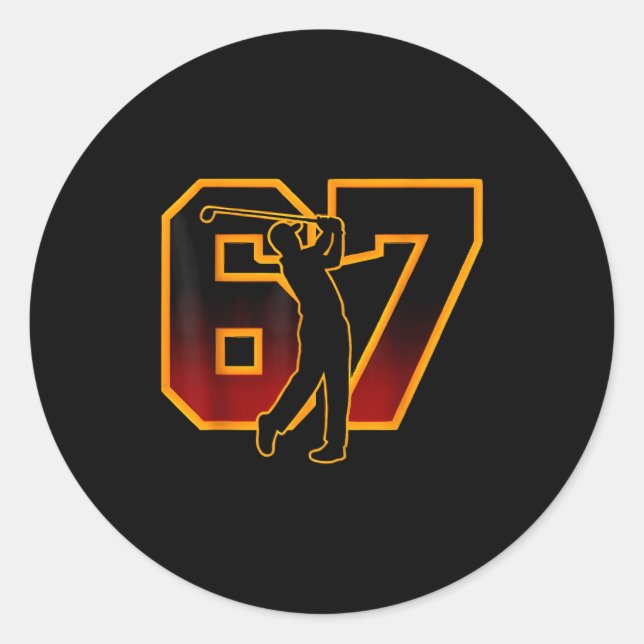 Adesivo 67 Brainrot Youth Golf Drip - Funny Kids 67  (Frente)