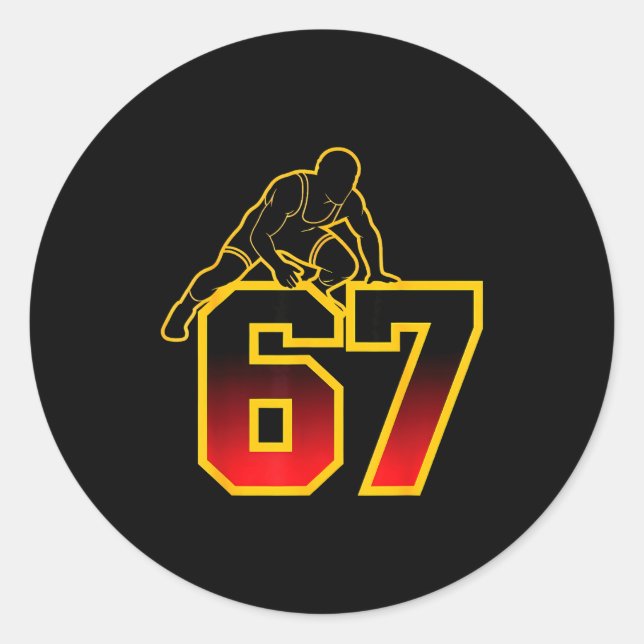 Adesivo 67 Brainrot Youth Wrestling Drip - Funny Kids 67  (Frente)