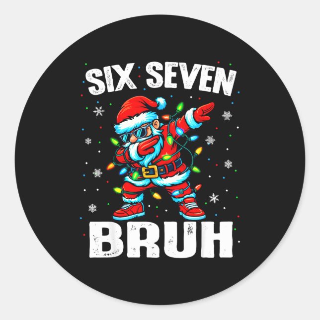 Adesivo 67 Bruh Christmas Six Seven Meme Dab Santa  (Frente)