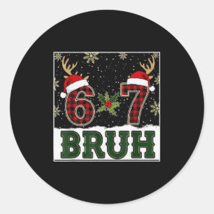 Adesivo 67 Bruh Engraçado Natal Xadrez Chifres Chapéu do P