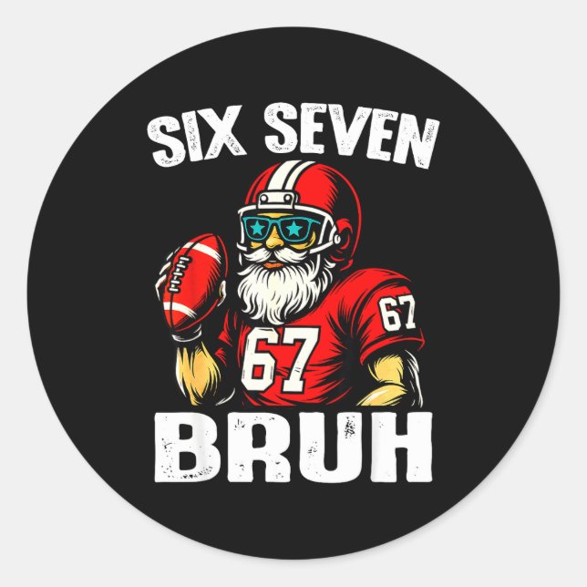 Adesivo 67 Bruh Meme Christmas Football Santa Six Seven  (Frente)