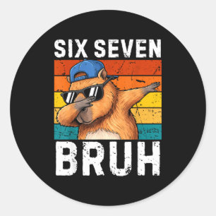Adesivo 67 Bruh Meme Engraçado 6 7 Capivara Para Meninos C