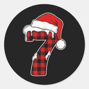 Adesivo 67 Camisa de Pijama de Natal Seis Sete Meme 7 Verm