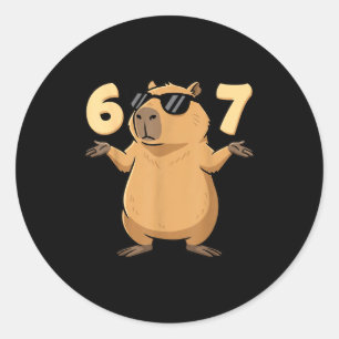 Adesivo 67 Capivara Meme 6 7 Estético Para Crianças Jovens