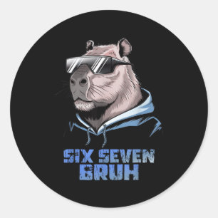 Adesivo 67 Capivara Meme Engraçado Seis Sete Bruh Capivara