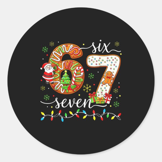 Adesivo 67 Christmas 6 7 Meme Pajamas Holiday Gen Alpha Sl (Frente)