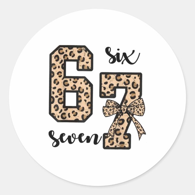 Adesivo 67 Christmas 6 7 Six Seven Meme 67 Leopard Cheetah (Frente)