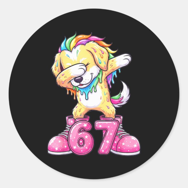 Adesivo 67 Christmas Funny 67 Brainrot Youth Kids Dog 67  (Frente)