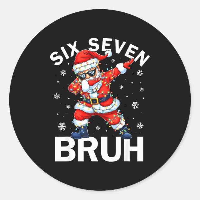 Adesivo 67 Christmas Funny Six Seven Bruh Meme Dabbing San (Frente)