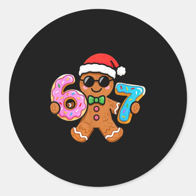 Adesivo 67 Christmas Gingerbread Six Seven Meme Gen Alpha  (Frente)