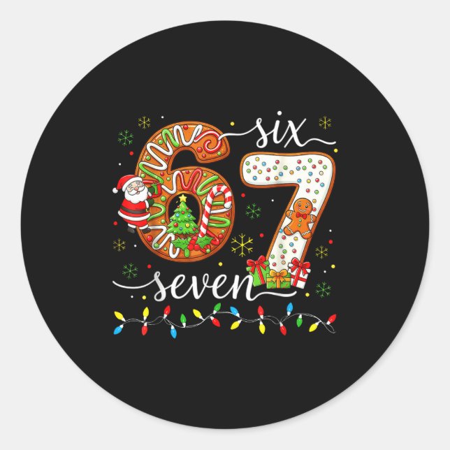Adesivo 67 Christmas Gingerbreadman 6 7 Meme Xmas 67  (Frente)