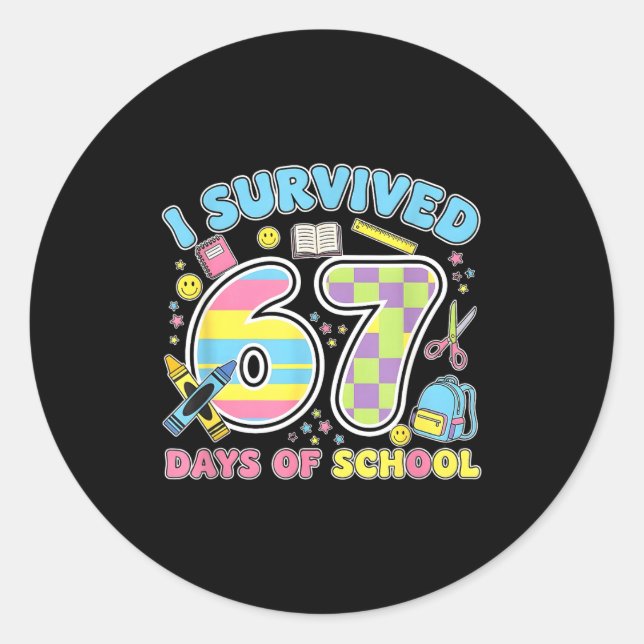 Adesivo 67 Clroom Milestone Cute Pastel Kids Humor  (Frente)