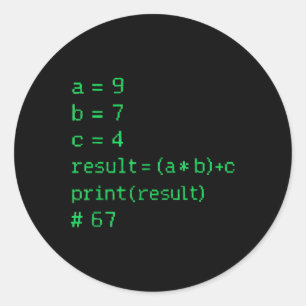 Adesivo 67 Código Python Meme Resultado Humor Geek Seis Se