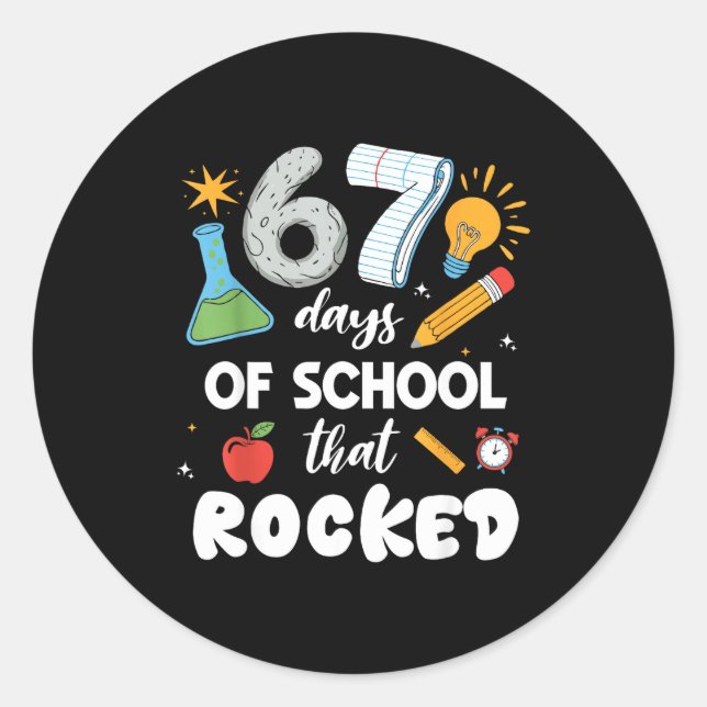 Adesivo 67 Days Of School That Rocked  (Frente)