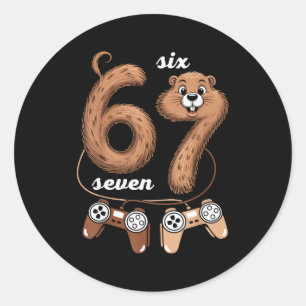 Adesivo 67 Dia da Marmota Seis Sete Meme Meninos Jogos Inf