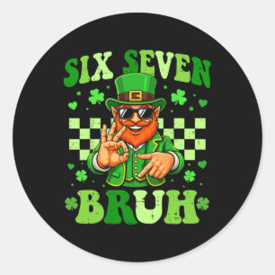 Adesivo 67 Dia de São Patrício duende Bruh Six Seven Meme 